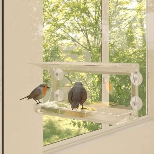 Prozorske hranilice za ptice 2 kom akrilne 30 x 12 x 15 cm Cijena