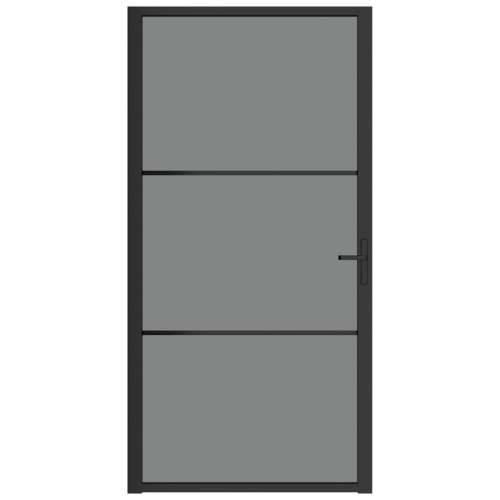 Unutarnja vrata 102,5x201,5 cm crna od ESG stakla i aluminija Cijena