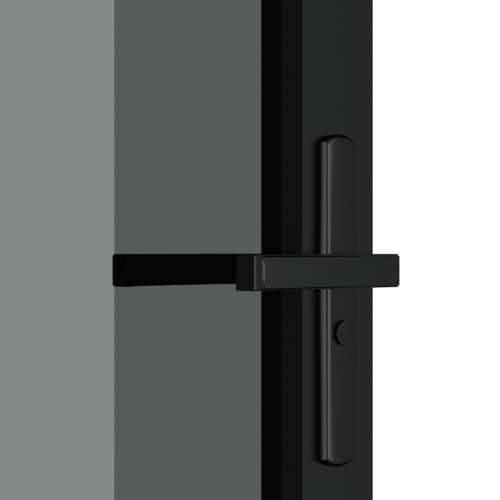 Unutarnja vrata 93 x 201,5 cm crna od ESG stakla i aluminija Cijena