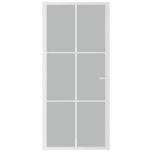 Unutarnja vrata 93 x 201,5 cm Bijela od mat stakla i aluminija Cijena