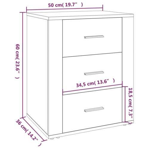 Noćni ormarić dimljenog hrasta 50x36x60cm od konstruiranog drva - Dimljeni hrast 1 Cijena