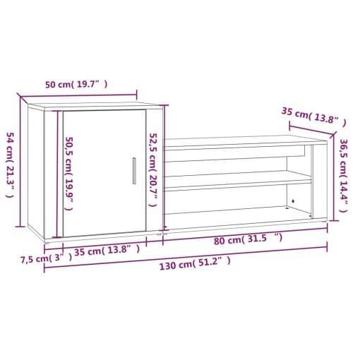 Ormarić za cipele boja hrasta 130x35x54 cm konstruirano drvo - Sivi hrast sonoma 1 Cijena