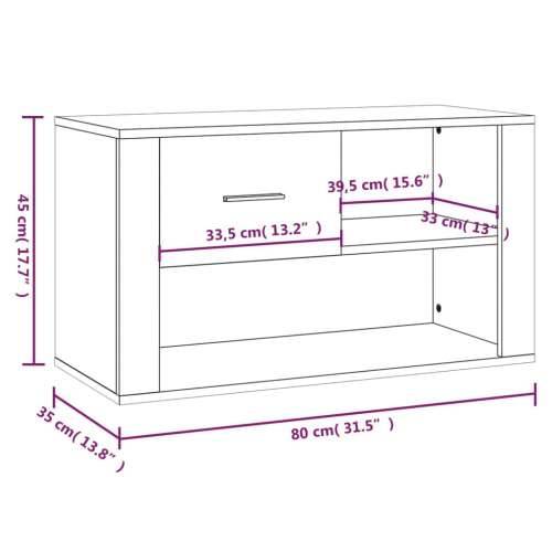 Ormarić za cipele dimljeni hrast 80x35x45 cm konstruirano drvo - Dimljeni hrast 1 Cijena