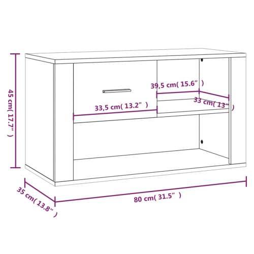 Ormarić za cipele sivi hrast 80x35x45 cm konstruirano drvo - Sivi hrast sonoma 1 Cijena