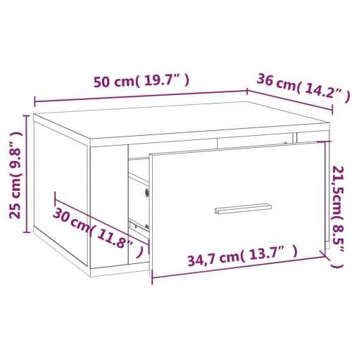 Zidni noćni ormarić bijeli visokog sjaja 50x36x25 cm - Visoko sjajno bijela 1 Cijena