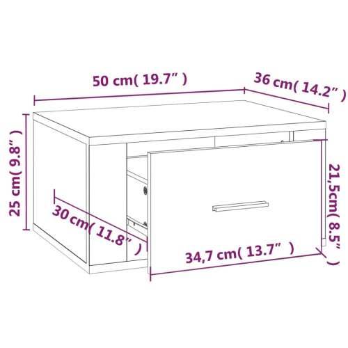 Zidni noćni ormarići 2 kom visoki sjaj bijeli 50x36x25 cm - Visoko sjajno bijela 2 Cijena