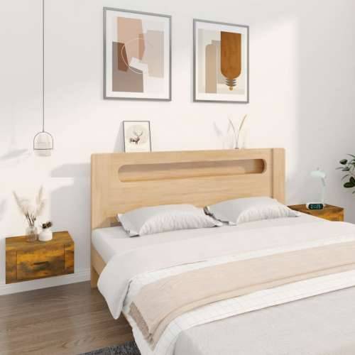 Zidni noćni ormarići 2 kom dimljenog hrasta 50x36x25 cm - Dimljeni hrast 2 Cijena