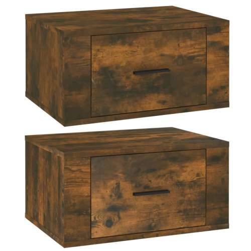 Zidni noćni ormarići 2 kom dimljenog hrasta 50x36x25 cm - Dimljeni hrast 2 Cijena