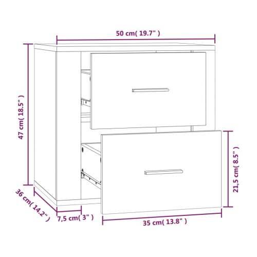 Zidni noćni ormarić siva boja betona 50x36x47 cm - Beton siva 1 Cijena