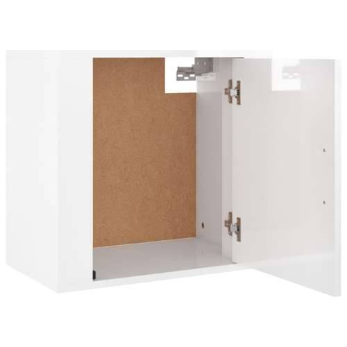 Zidni noćni ormarić bijeli visokog sjaja 50x36x47 cm - Visoko sjajno bijela 1 Cijena