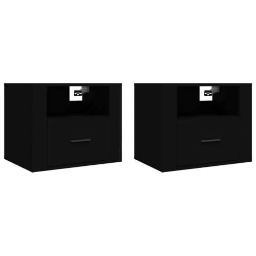 Zidni noćni ormarići 2 kom Crna 50x36x40 cm - Crna 2 Cijena