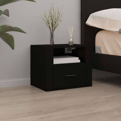 Zidni noćni ormarići 2 kom Crna 50x36x40 cm - Crna 2 Cijena