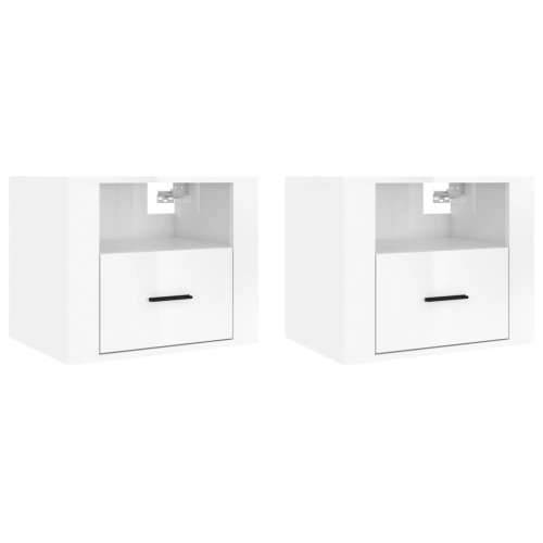 Zidni noćni ormarići 2 kom visoki sjaj bijeli 50x36x40 cm - Visoko sjajno bijela 2 Cijena