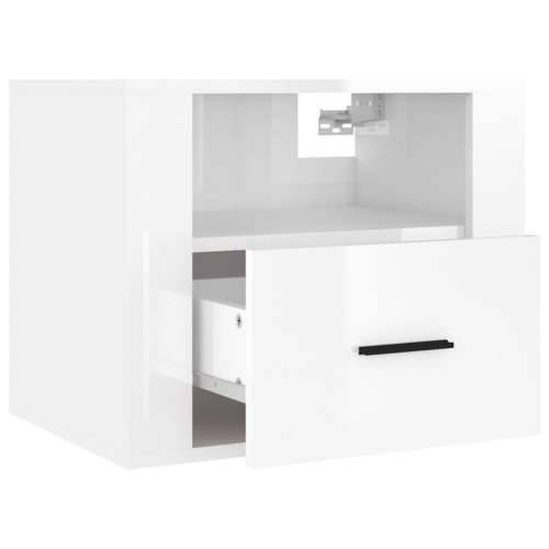 Zidni noćni ormarići 2 kom visoki sjaj bijeli 50x36x40 cm - Visoko sjajno bijela 2 Cijena