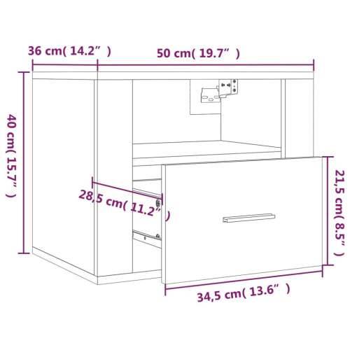 Zidni noćni ormarići 2 kom visoki sjaj bijeli 50x36x40 cm - Visoko sjajno bijela 2 Cijena