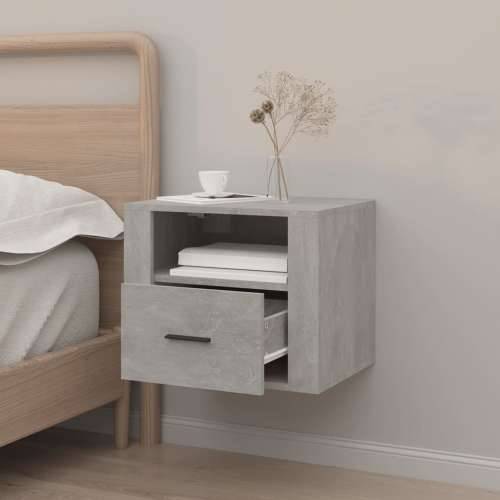 Zidni noćni ormarić siva boja betona 50x36x40 cm - Beton siva 1 Cijena