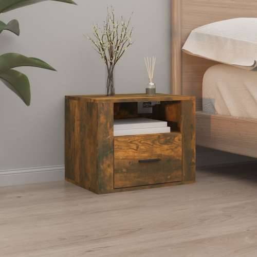 Zidni noćni ormarići 2 kom dimljenog hrasta 50x36x40 cm - Dimljeni hrast 2 Cijena
