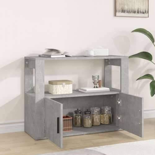 Komoda siva boja betona 80x30x60 cm od konstruiranog drva - Beton siva 1 Cijena