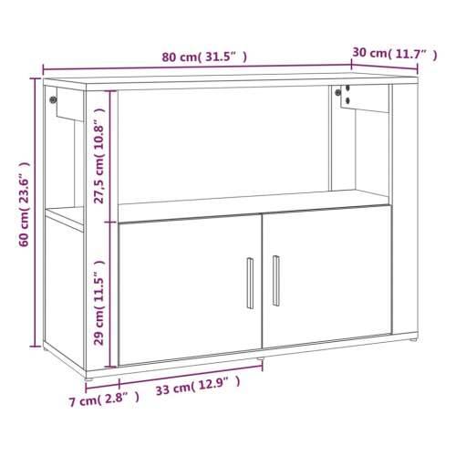 Komoda boja dimljenog hrasta 80x30x60 cm od konstruiranog drva - Dimljeni hrast 1 Cijena