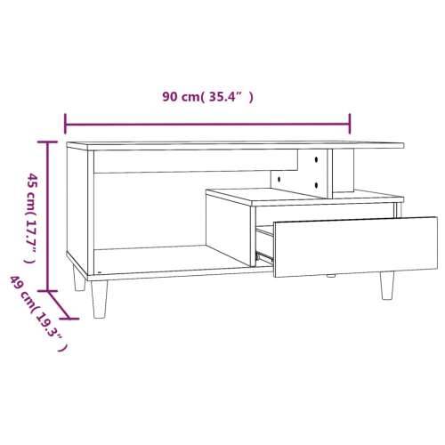 Stolić za kavu boja hrasta 90x49x45 cm konstruirano drvo - Dimljeni hrast 1 Cijena
