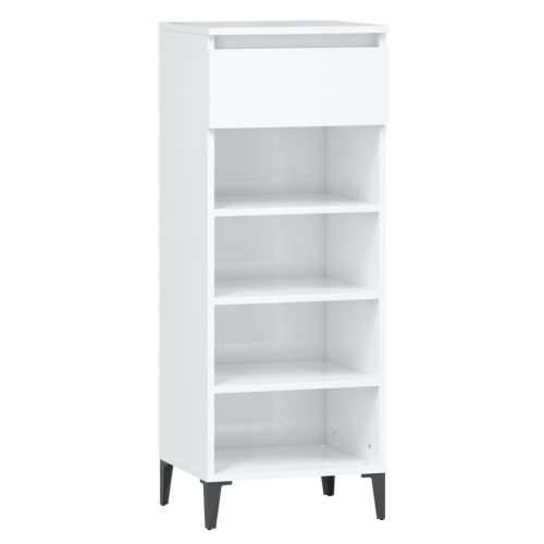 Stalak za cipele sjajni bijeli 40x36x105 cm konstruirano drvo - Visoko sjajno bijela 1 Cijena