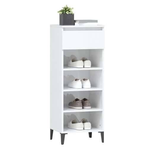 Stalak za cipele sjajni bijeli 40x36x105 cm konstruirano drvo - Visoko sjajno bijela 1 Cijena