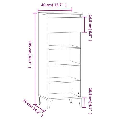 Stalak za cipele boja hrasta 40x36x105 cm konstruirano drvo - sonoma hrast 1 Cijena