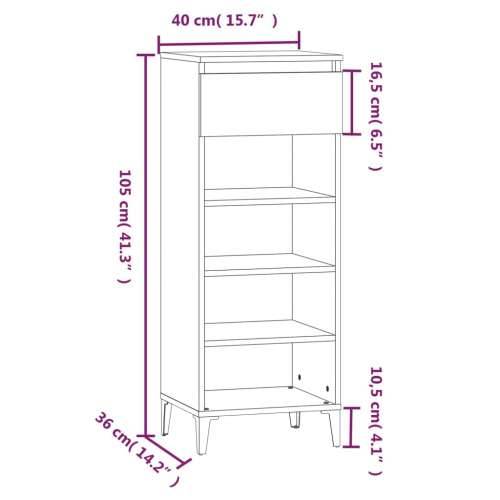 Stalak za cipele boja betona 40x36x105 cm konstruirano drvo - Beton siva 1 Cijena