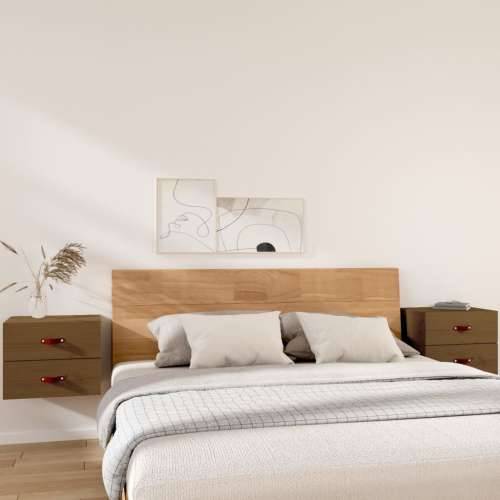 Zidni noćni ormarići 2 kom Smeđa boja meda 50x36x40 cm - boja meda 2 1 Cijena