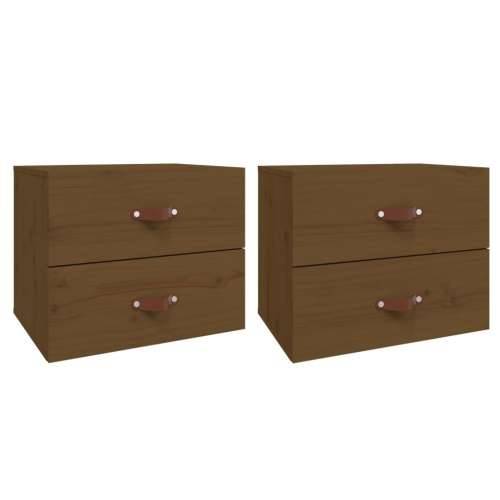 Zidni noćni ormarići 2 kom Smeđa boja meda 50x36x40 cm - boja meda 2 1 Cijena