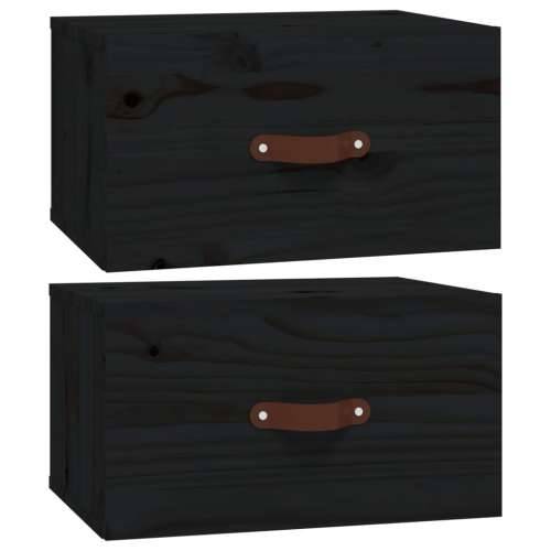 Zidni noćni ormarići 2 kom Crna 40 x 29,5 x 22 cm - Crna 2 1 Cijena