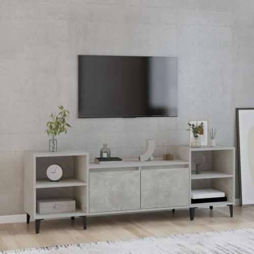 TV ormarić boja betona 160x35x55 cm od konstruiranog drva - Beton siva 1 Cijena