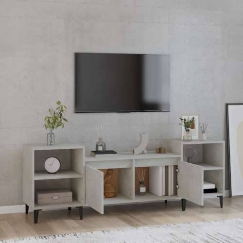 TV ormarić boja betona 160x35x55 cm od konstruiranog drva - Beton siva 1 Cijena