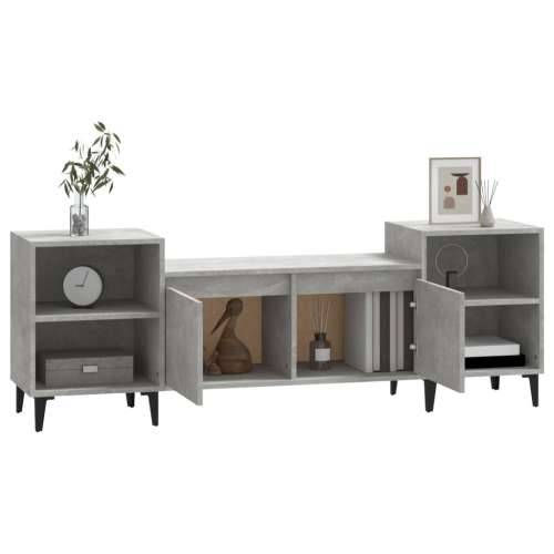TV ormarić boja betona 160x35x55 cm od konstruiranog drva - Beton siva 1 Cijena