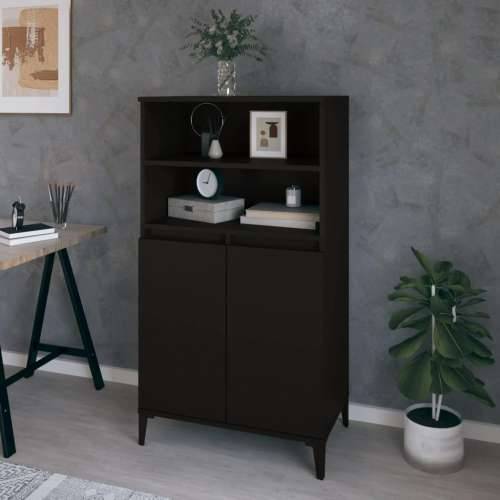 Visoka komoda crna 60x36x110 cm od konstruiranog drva - Crna 1 Cijena