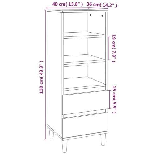Visoka komoda bijela 40 x 36 x 110 cm od konstruiranog drva - Bijela 1 Cijena