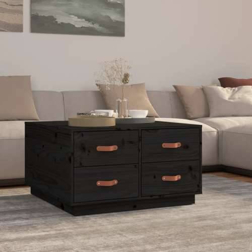 Stolić za kavu crni 80x80x45 cm od masivne borovine - Crna 1 Cijena