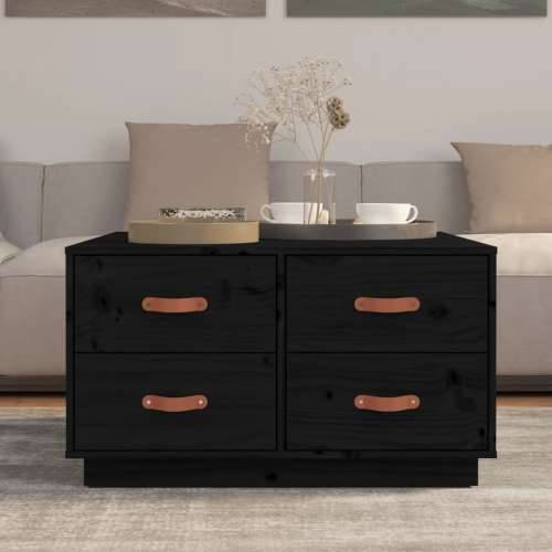 Stolić za kavu crni 80x80x45 cm od masivne borovine - Crna 1 Cijena