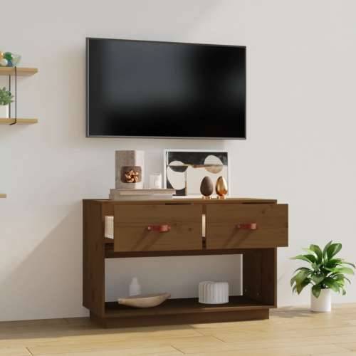 TV ormarić smeđa boja meda 90x40x60 cm od masivne borovine - boja meda 1 Cijena