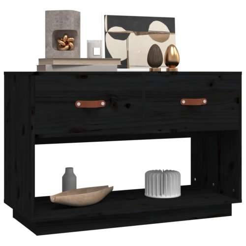 TV ormarić crni 90x40x60 cm od masivne borovine - Crna 1 Cijena