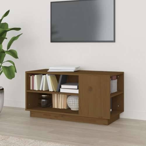 TV ormarić smeđa boja meda 80x34x40,5 cm od masivne borovine - boja meda 1 Cijena