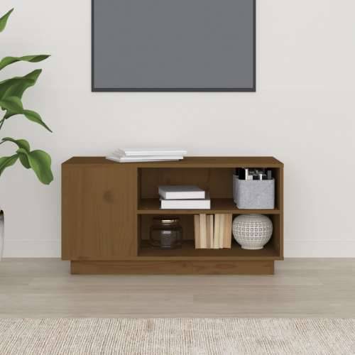 TV ormarić smeđa boja meda 80x34x40,5 cm od masivne borovine - boja meda 1 Cijena
