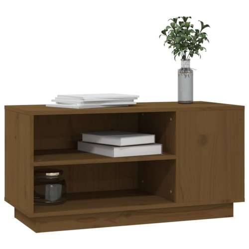 TV ormarić smeđa boja meda 80x34x40,5 cm od masivne borovine - boja meda 1 Cijena
