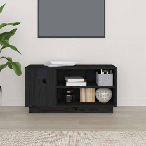TV ormarić Crna 80 x 35 x 40,5 cm od masivne borovine - Crna 1 Cijena