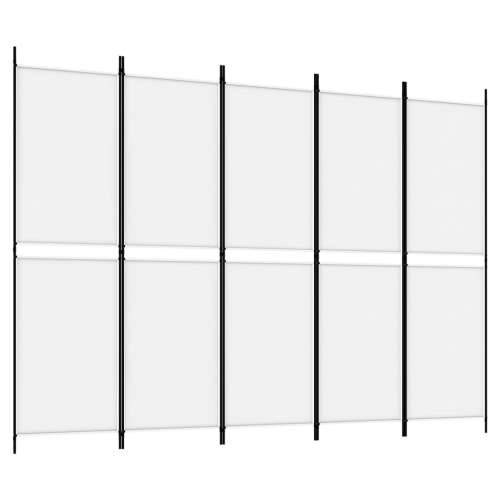 Sobna pregrada s 5 panela bijela 250 x 180 cm od tkanine Cijena