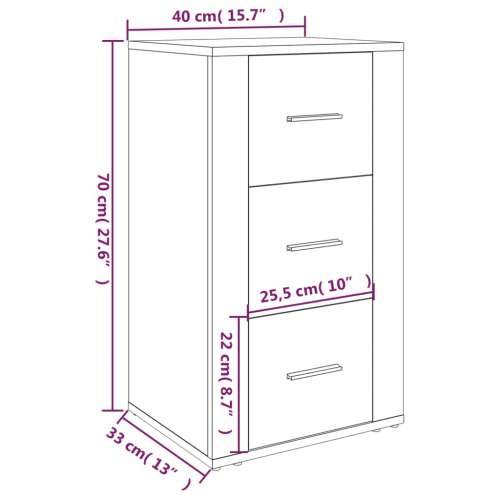 Komoda boja sivog hrasta 40 x 33 x 70 cm od konstruiranog drva - Sivi hrast sonoma 1 Cijena