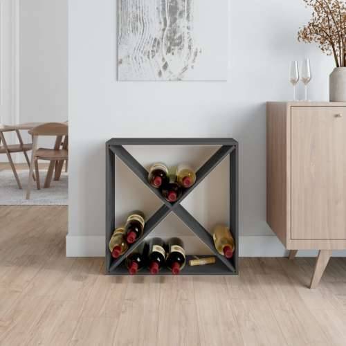 Ormarić za vino sivi 62 x 25 x 62 cm od masivne borovine Cijena