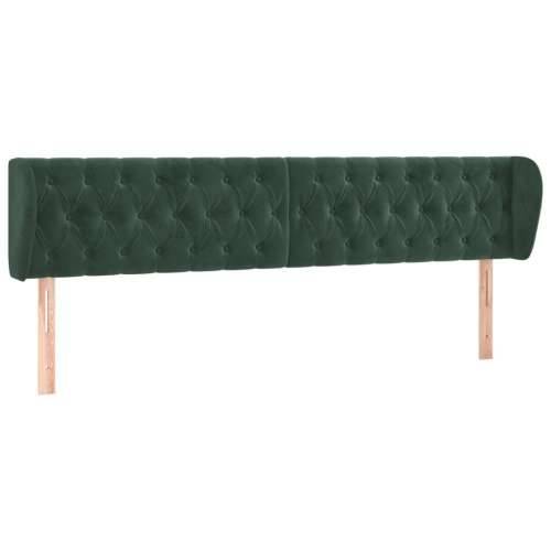 Uzglavlje s ušima tamnozeleno 203x23x78/88 cm baršunasto - Tamnozelena 203 x 23 x 78/88 cm 1 Cijena