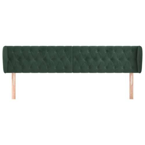 Uzglavlje s ušima tamnozeleno 203x23x78/88 cm baršunasto - Tamnozelena 203 x 23 x 78/88 cm 1 Cijena