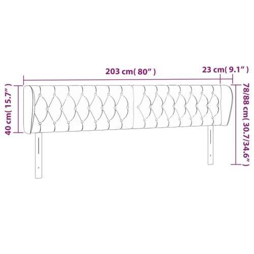 Uzglavlje s ušima tamnozeleno 203x23x78/88 cm baršunasto - Tamnozelena 203 x 23 x 78/88 cm 1 Cijena